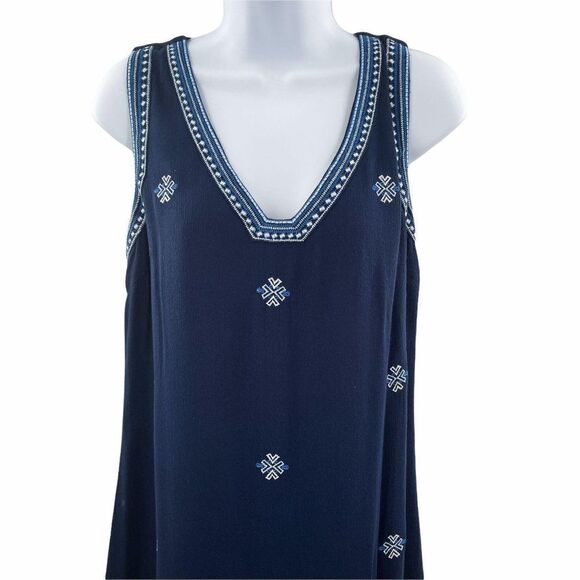 2/$30 Anthropologie Skies Are Blue Embroidered Sleeveless VNeck Tunic Dress - Picture 3 of 7